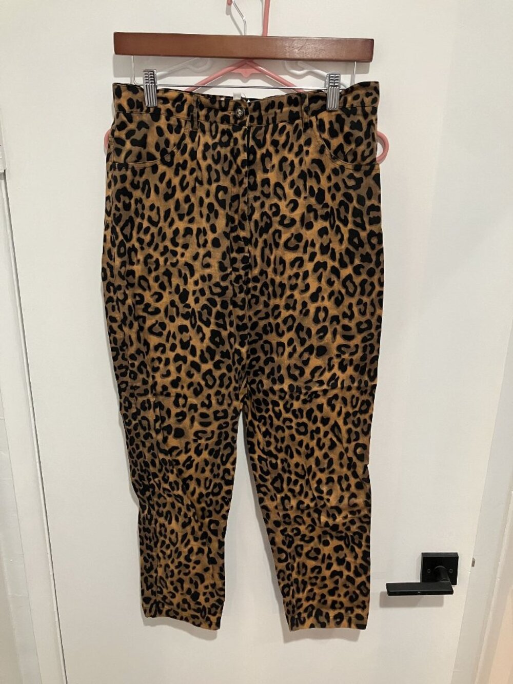 Hip Gypsy Women's Leopard Print Pants, Brown/Black, Size 12, Boho Chic